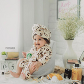 Baby Leopard Print Bathrobe Set O091 | 3M | Leopard Print